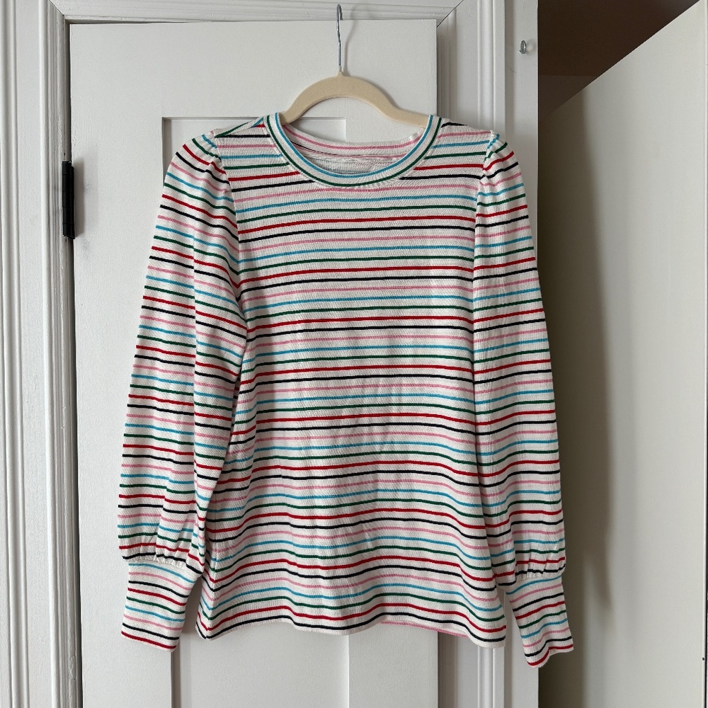 100% cotton Loft colorful striped shirt Size Small